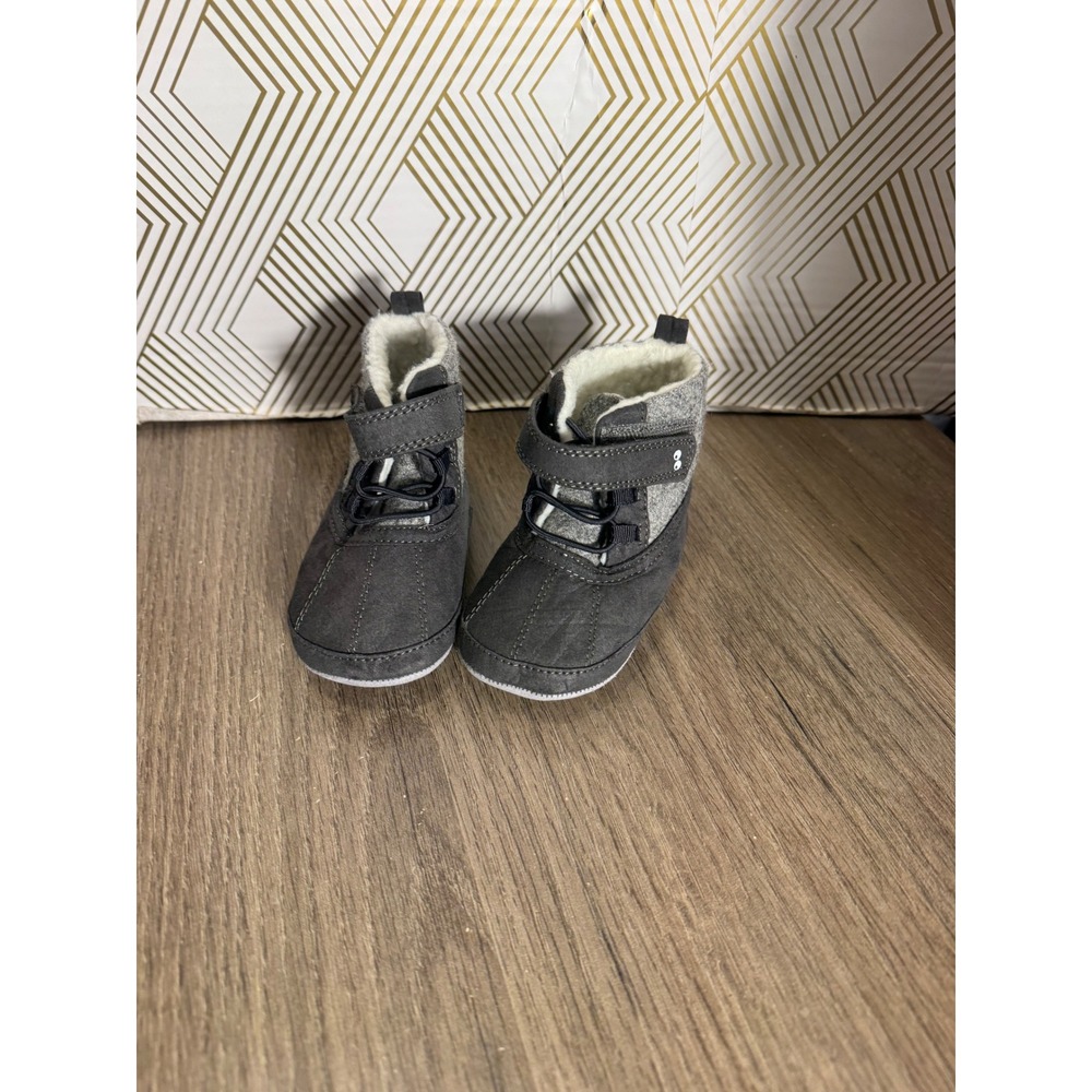 Surprize by Stride Rite Baby Boots‎ Gray Faux Fur Lined Soft Sole 12-18 Months